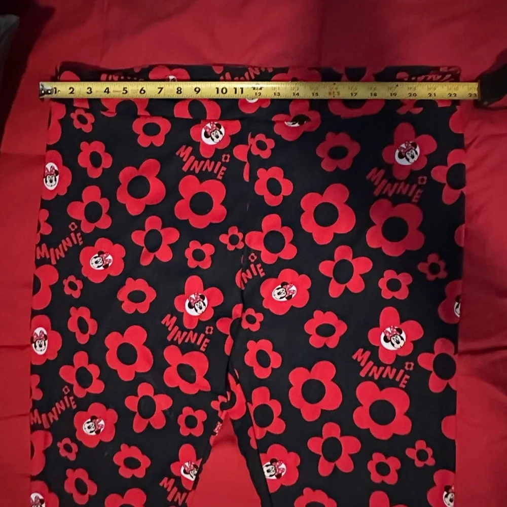 Disney Minnie Mouse Adult Leggings - Black and Red Floral - Picture 2 of 4